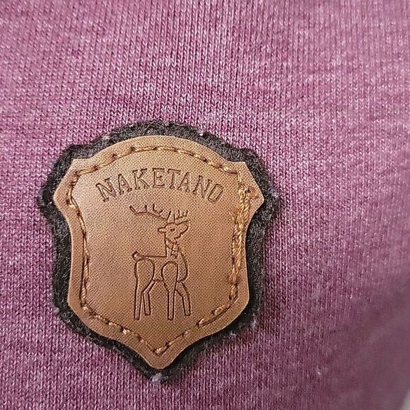 Naketano Mauve Hoodie with Rope Drawstrings, Size S - Picture 2 of 8